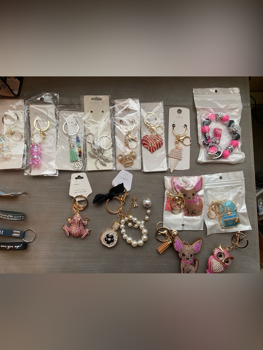 Fashion Jewelry Crystal Keychain Bag Charms CHOOSE 1 or OFFER